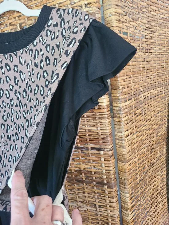 Entro "Into The Wild" Dress NWT SZ L Black & Leopard Print $ 69.95 - Picture 10 of 12